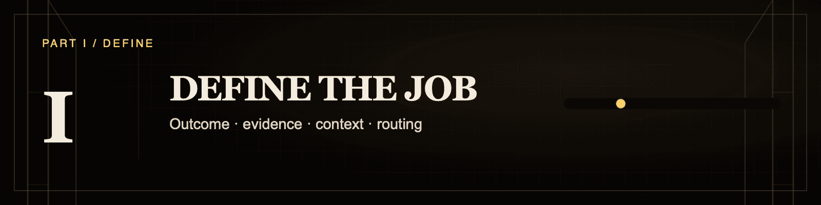 Part I: Define the job.