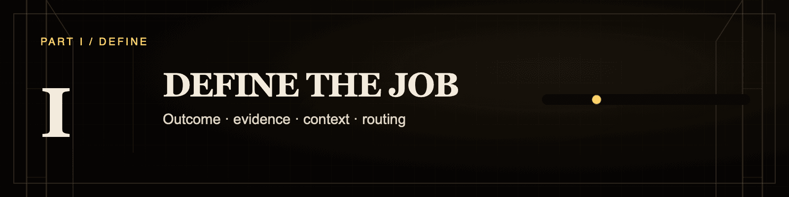 Part I: Define the job.